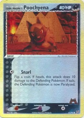 Team Magma v Aqua Team Magma's Poochyena #65/95 reverse holo